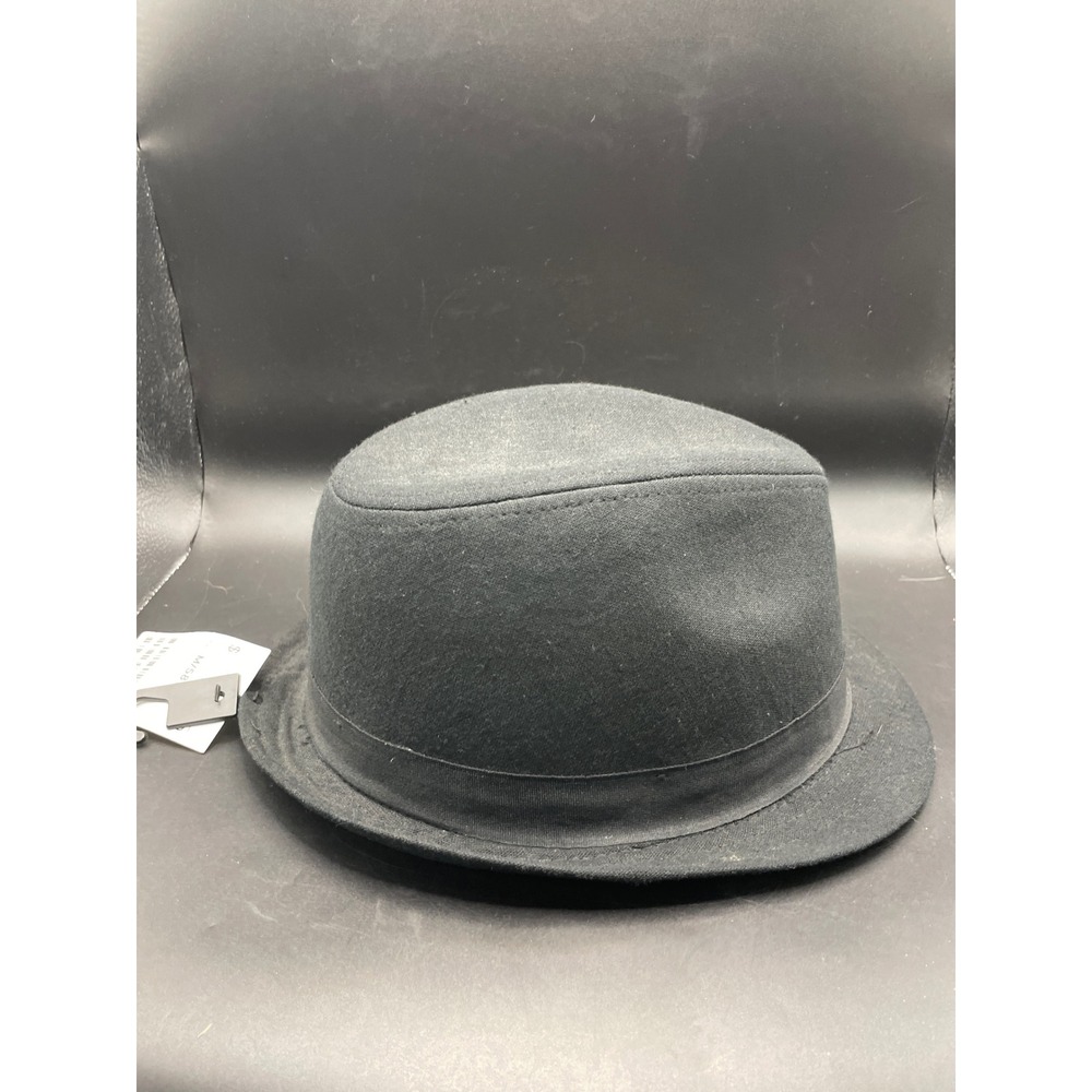 HM Mens Black Fedora Hat Size M 58 Short Brim Classic Woven P/N 0303430 2